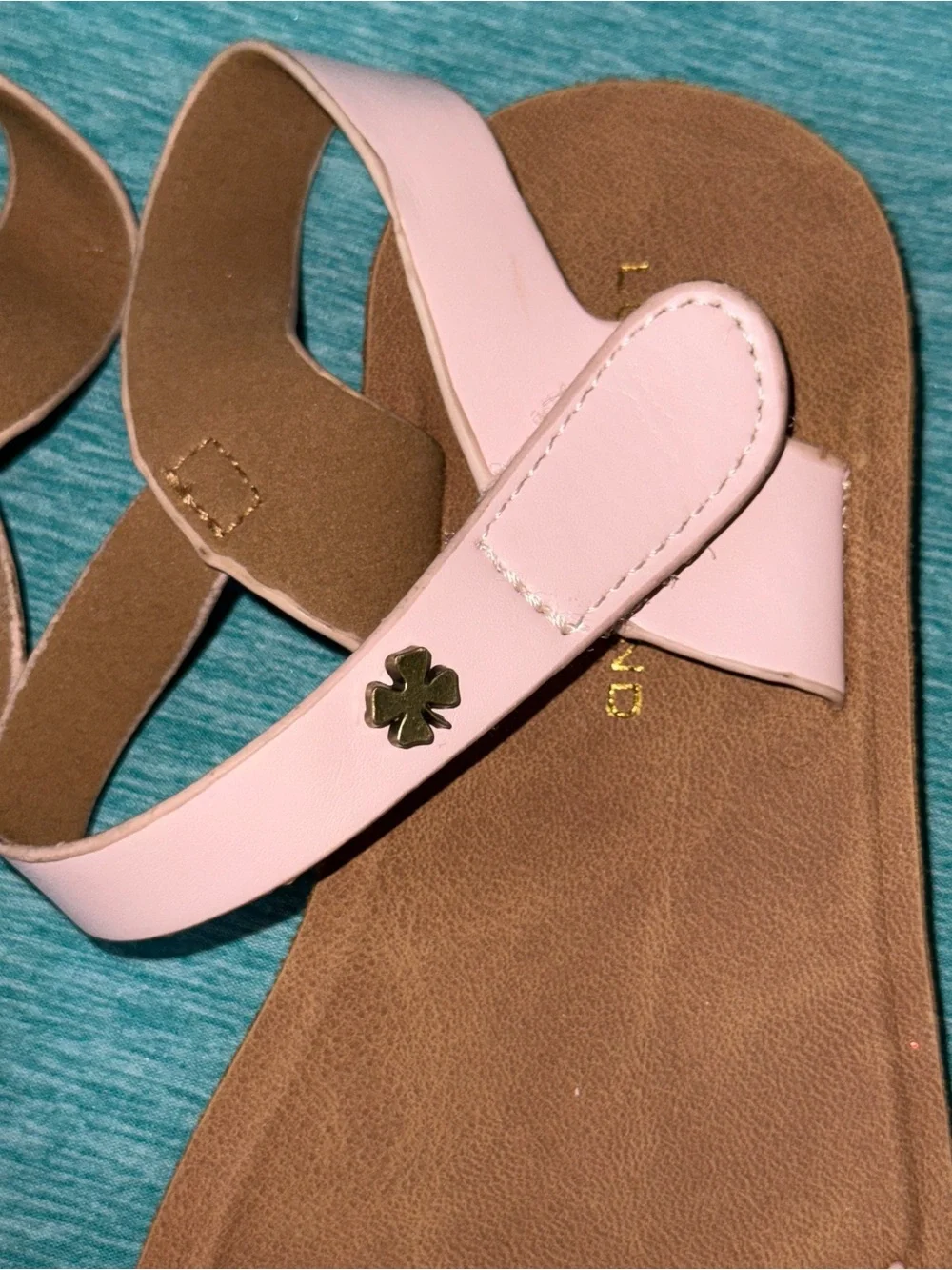 Lucky Brand Pink Ruched Strap Sandals
